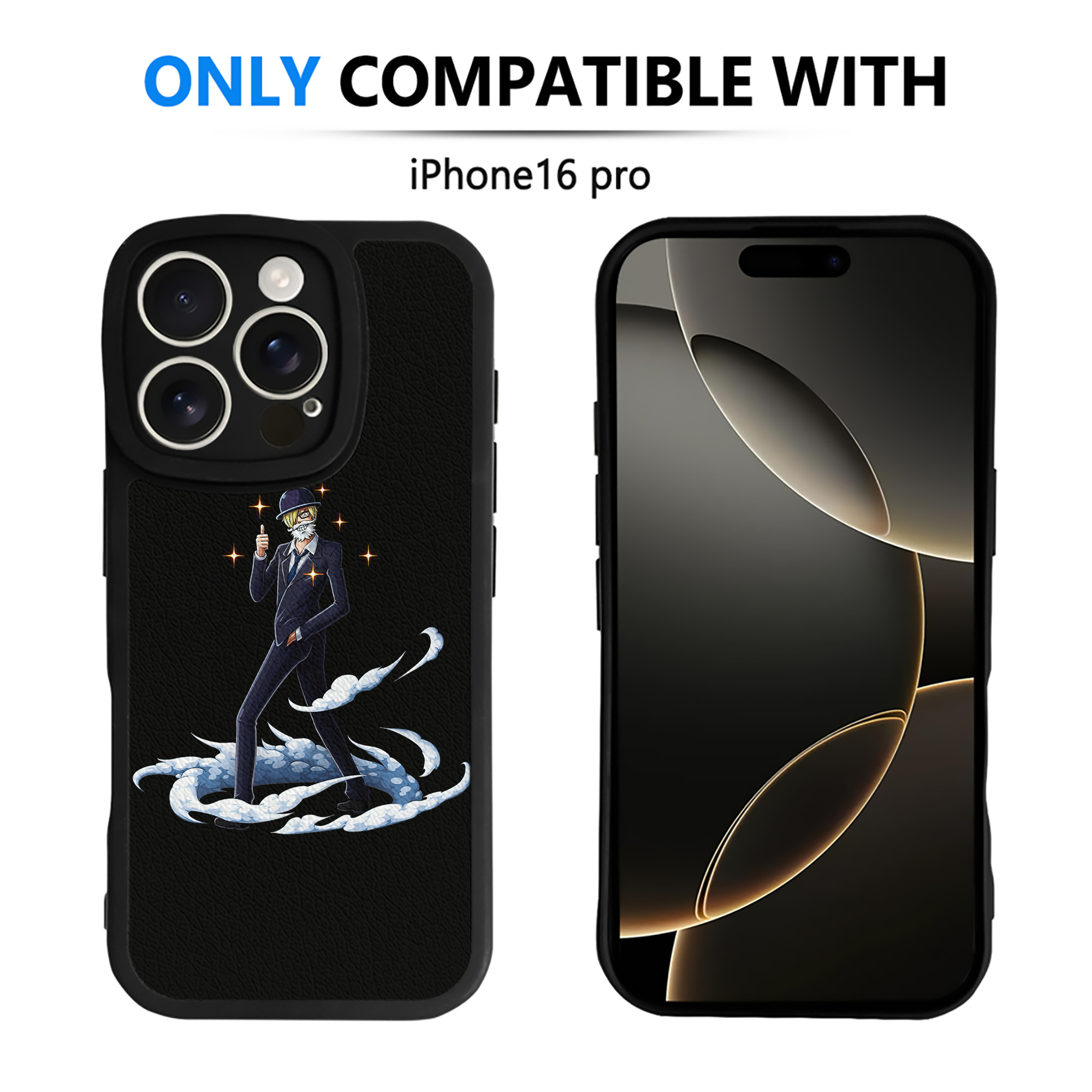 （画像用） ワンピース サンジ ONE PIECE Sanji 【iPhone 16シリーズ対応】シリコンスマホケース（レザー調） 材質：シリコン